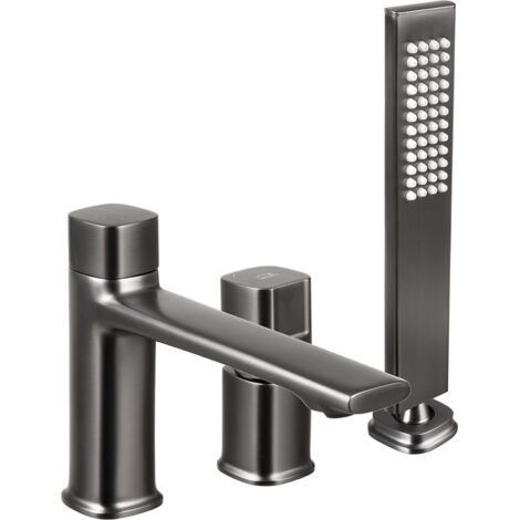 Tores Graphit-Badewannenarmatur, Dreiloch, Einhebelmischer, Standarmatur