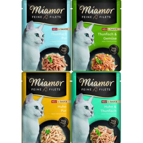 Miamor  Feine Filets in Sauce  100g-Beutel – 4x100g Soße untermischen