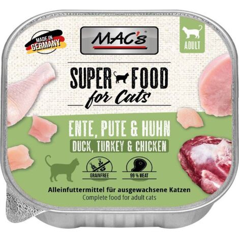 MAC's Katze  SUPERFOOD  100g Schale - Ente, Pute, Huhn 100g