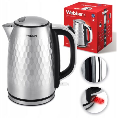 Webber WK-330 kabelloser Wasserkocher 2200 W 1,7 l schwarz Edelstahl