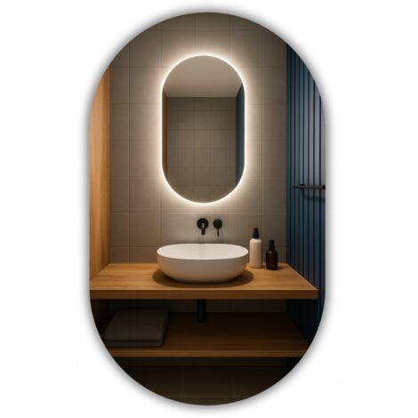 Ovaler LED-Spiegel 80x100 mm, wasserdicht (IP65), aufhängbar, vertikal/horizontal, LUNA
