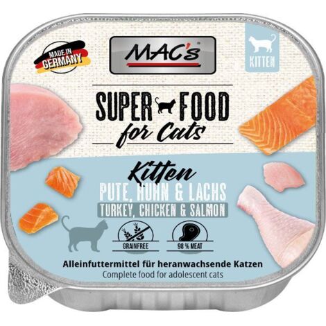MAC's Katze  SUPERFOOD  100g Schale – Kittenfutter mit Pute, Huhn und Lachs