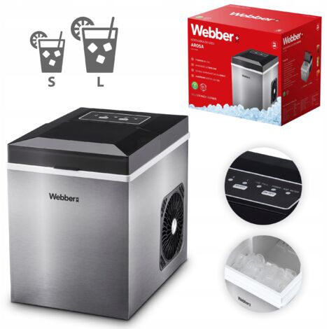 WEBBER Eiswürfelmaschine für Zuhause, 10 kg, 165 W, Express-Eiswürfel