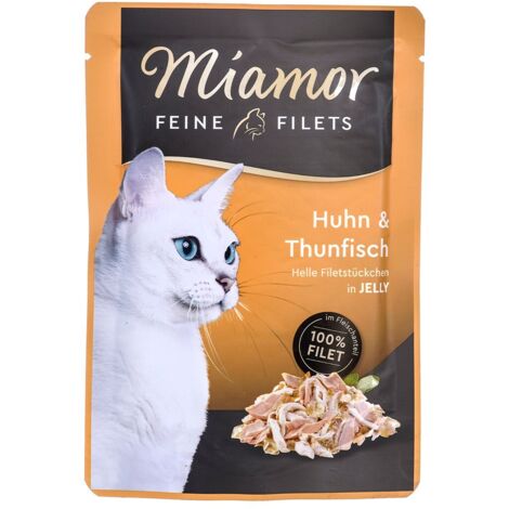 Katzennassfutter MIAMOR Feine Filets Huhn und Thunfisch 100g