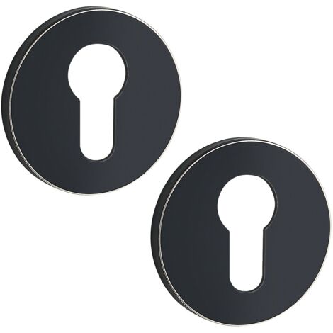 Runde Rosette, Türgriffplatte innen, schwarz-goldene Einlage