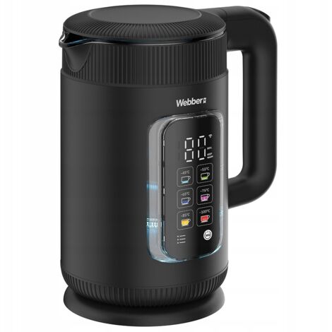 Webber WK115 WLAN-Wasserkocher 1,5 l, Glasinnenraum, Warmhaltefunktion