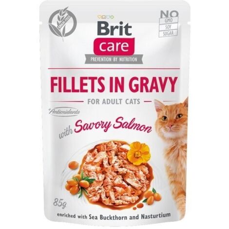Brit Care Katzenfilets in Soße, pikanter Lachs, 85 g (1/2)