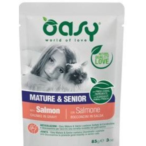 Oasy Lebensphase Katzenbeutel 85 g – Senior Lachs 85 g