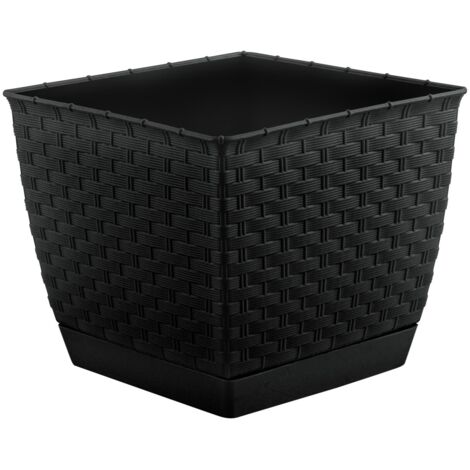 Ratolla quadratischer Blumentopf – Anthrazit – PP-DRLK165A (1/3)