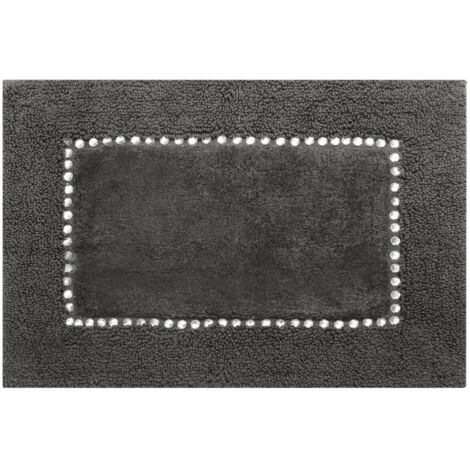 Schicke Badematte aus weicher Baumwolle mit Kristallen, 50 x 70 cm, Stahl