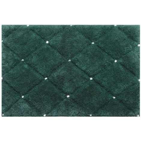 Weiche Baumwoll-Badematte Chic mit Kristallen 50x70cm Dunkelgrün
