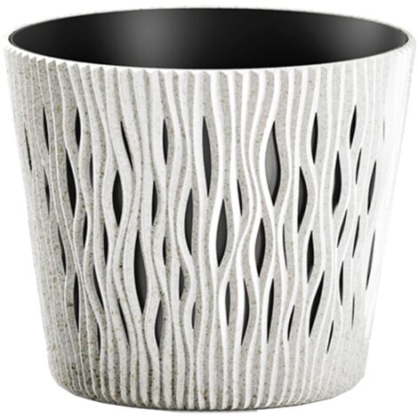 Sandy Round ECO Wood DSR190W White Prosperplast Blumentopf
