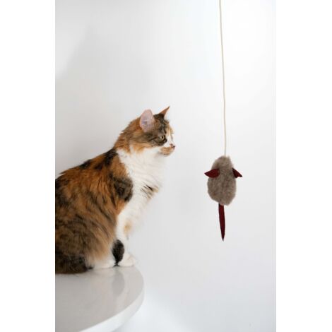 Katzenspielzeug aus Naturwolle: Mausschnur
