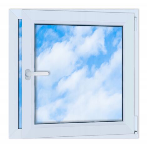 PVC-Fenster weiß 80x80 RECHTS, neues 800x800 mm Dreh-Kipp-Fenster mit Doppelverglasung RU