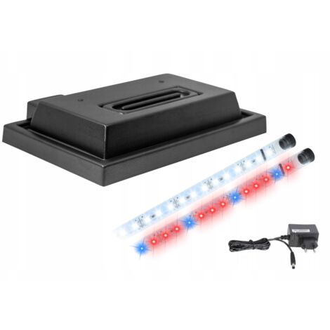 Aquariumabdeckung 40x25 schwarz + LED-Beleuchtung WEISS 8520 + Pflanze 3:1