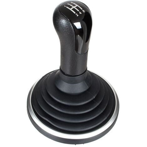 Ford Fiesta V Mk6 02-07 Schaltknauf schwarz + Schaltmanschette schwarz + silber 5-Gang