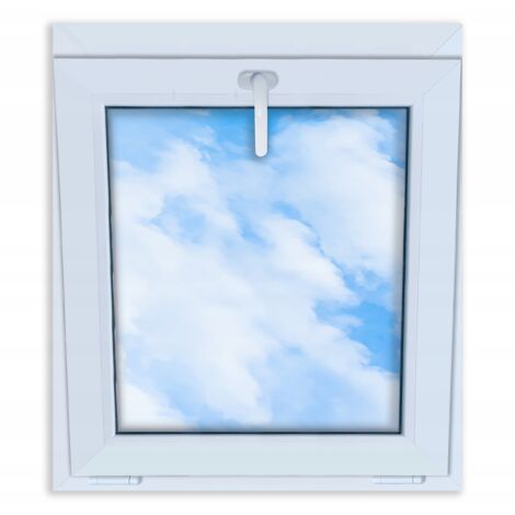 Weißes PVC-Fenster, kippbar, 70x80, 700x800, doppelt verglast, oben angeschlagen, neue Fenster