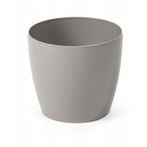Blumentopf mit Kunststoffdeckel, taupe, 13,5 cm, Magnolia