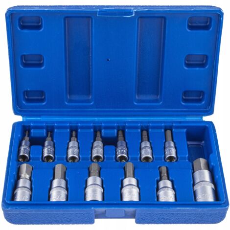 Steckschlüssel Nüsse Zoll HEX SAE 1/4 3/8 1/2 mit Pin CrV 13-teilig