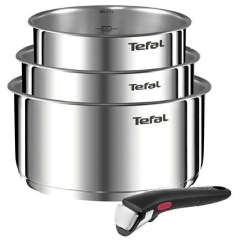 Tefal Ingenio Emotion: 3 Kochtöpfe aus Stahl mit abnehmbarem Griff – Set