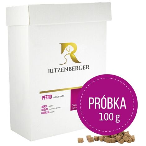 Pferdefleisch mit Kartoffeln und Gemüse für Hunde, 100g Probe Ofenfutter Ritzenberger
