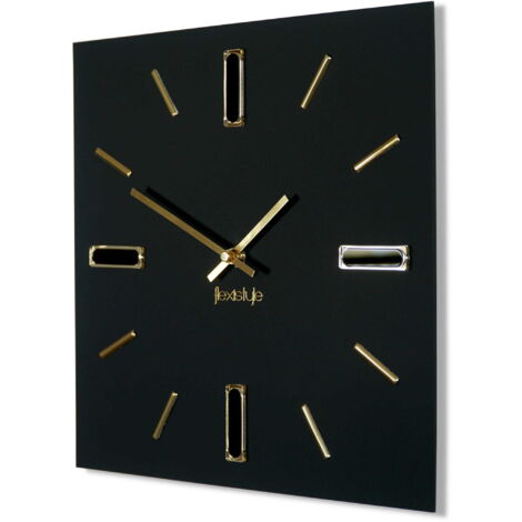 Moderne goldene Wanduhr BRILLIANT 30 cm