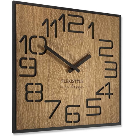 ZIFFERN Eichenholz-Wanduhr für das Wohnzimmer, 40 cm