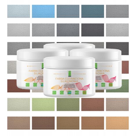 Silikon-Fassadenfarbe, verschiedene Farben zur Auswahl, Set mit 4 Proben à 150 ml