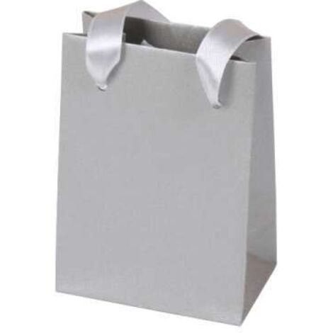 Dekorative silberne Geschenktüte, 11 x 8 x 5 cm (1/2)