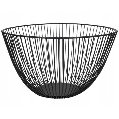 Metallkorb, rund, 26,5 cm, schwarz, Draht, für Obst und Gemüse, Dachboden (1/5)