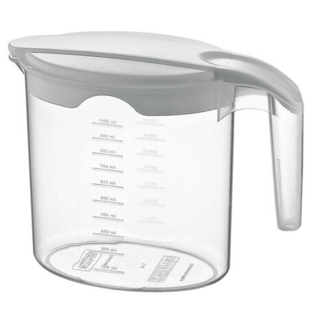Plastikkrug mit Deckel, 1 l (1/4)