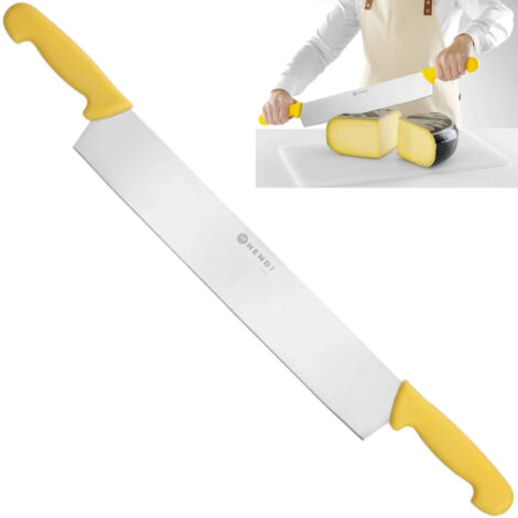 Käsemesser mit zwei Griffen 655 mm - gelb