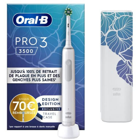 Braun Oral-B Pro 3 3500 White mit Reiseetui Floral Design Edition (4210201420934)