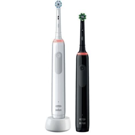 ORAL-B PRO 3 3900 Elektrische Zahnbürste Schwarz Weiß 2er-Packung Etui