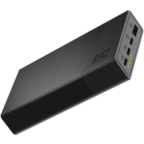 Green Cell PowerPlay20s – Powerbank 20000 mAh mit Schnellladung USB-A QuickCharge 3.0 und 2x USB-C Power Delivery 22,5W (schwarz) (1/5)