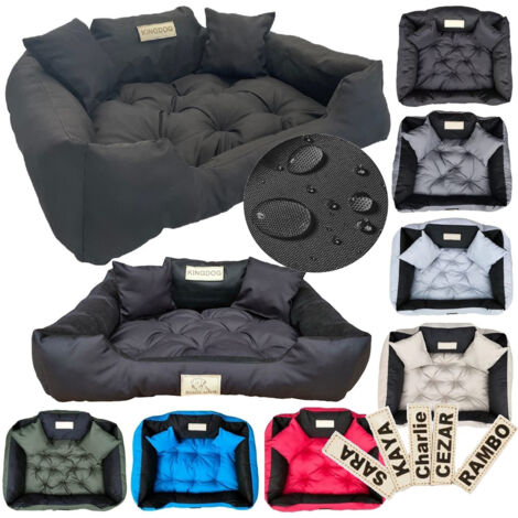 Hundebett KINGDOG 130x105 cm personalisierbar wasserdicht schwarz