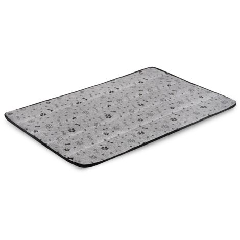 Hundebettmatte 80x60 cm wasserdicht Knochenmuster schwarz (1/5)