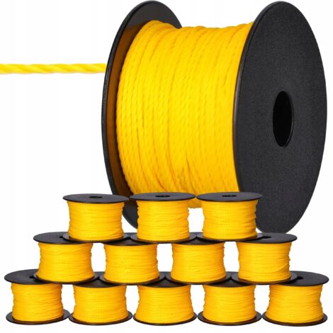 12 x Mauerschnur 50 m x 2 mm gelb (1/5)