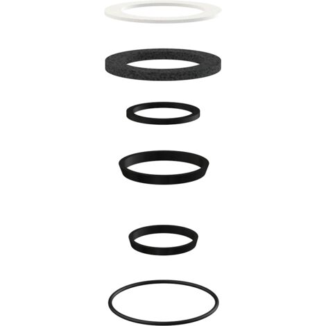 Satz Gummidichtungen für Spülbecken-Siphons, 6 Stück, Schwarz (1/2)