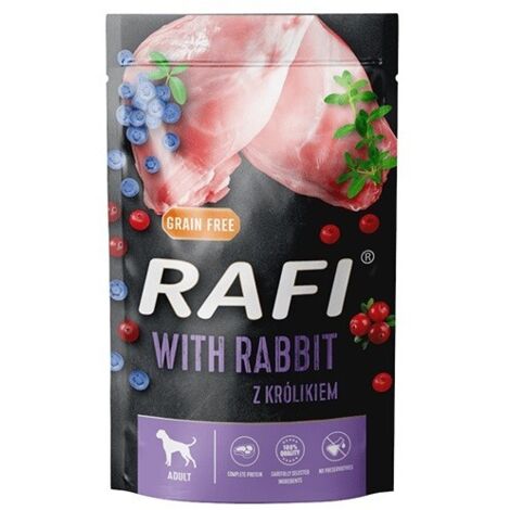 Rafi Hundefutter mit Kaninchen in einem 500-g-Beutel