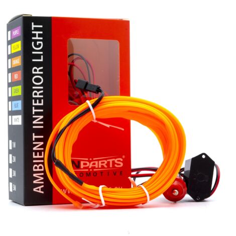 LED Auto Lichtleiter Umgebungslicht 12V Orange 5 Meter (1/4)