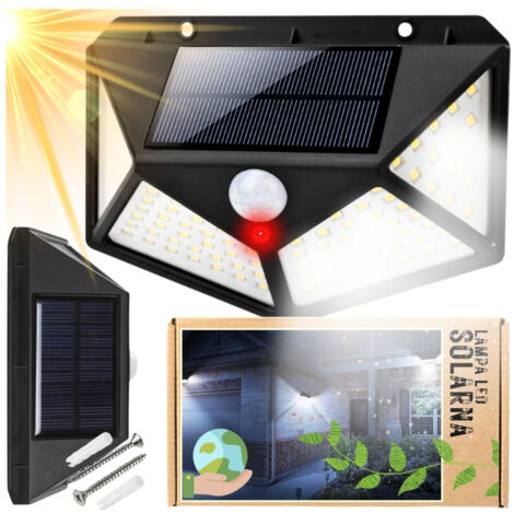 LED Solar Halogen Außen Gartenlampe mit Bewegungsmelder 3 Modi IP65 (1/5)