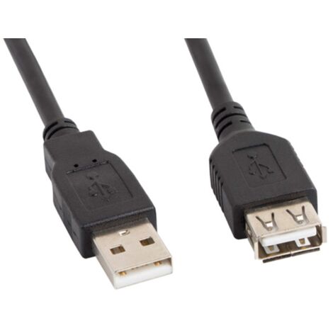 Verlängerungskabel mit USB Lanberg Stecker/Steckdose 480 Mb/s Schwarz (1/2)
