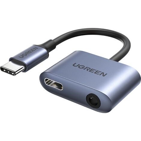 USB-C-Audioadapter – USB-C + 3,5-mm-Miniklinkenstecker – Grau