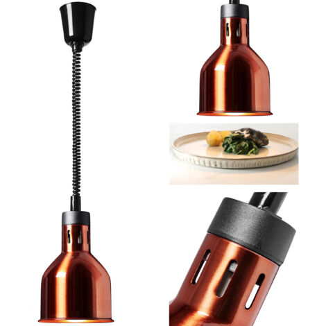 Infrarot-Lebensmittelwärmerlampe, hängend, Messing, Durchmesser 17,5 cm, 250 W (1/5)