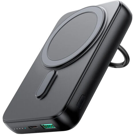 Kabellose Powerbank 10000mAh 20W MagSafe mit Ständer + USB-C-Kabel, Schwarz (1/5)