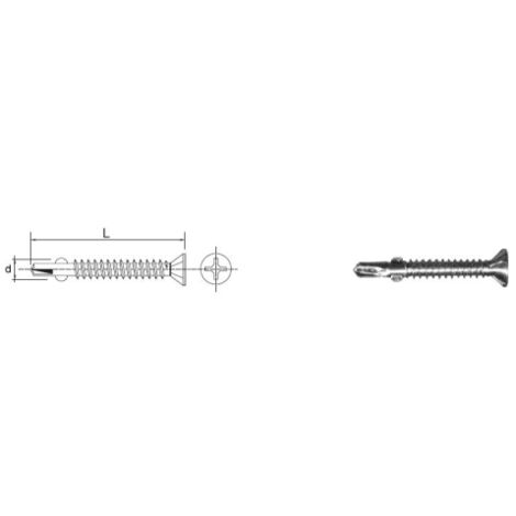 Selbstbohrende Schraube, verzinkt CSK-H 4,832MM 2,5 - 5,0 STO - 524 4,832 (1/2)
