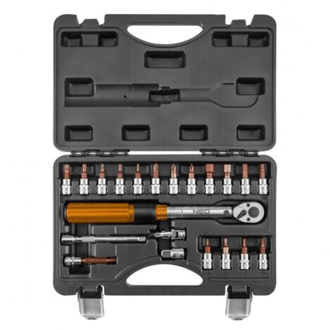 Doppelseitiger Drehmomentschlüssel 1/4'' 5-25NM, Satz mit 21 Stück - T N08-821 (1/5)