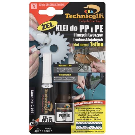 Klebstoff für PP und PE mit Primer 4 g + 4 ml Gel - TQ C-086
