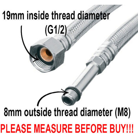 Flexibler Stahlflexschlauch M8x1/2", Länge 40 cm (1/4)